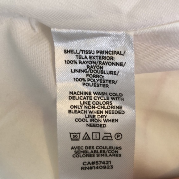 LOFT Outlet Womens Cream  Pink Floral Sleeveless Fit Flare Dress Size 12 - Picture 11 of 12